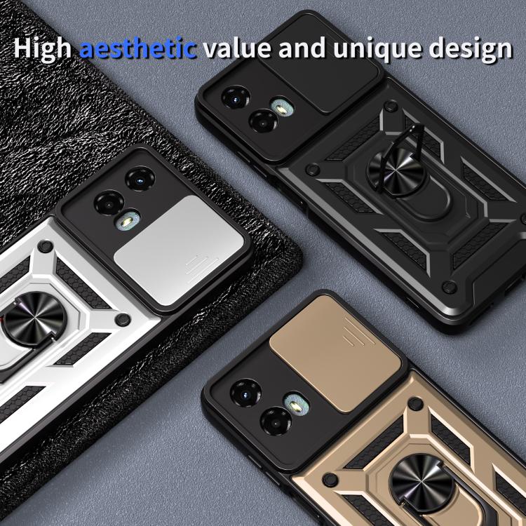 For Motorola Moto G 5G 2024 Sliding Camera Cover Design TPU+PC Phone Case(Black)