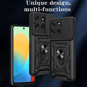For Motorola Moto G56 5G Sliding Camera Cover Design TPU+PC Phone Case(Black)