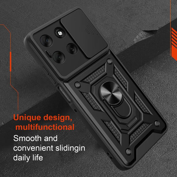 For Motorola Moto G56 5G Sliding Camera Cover Design TPU+PC Phone Case(Rose Gold)