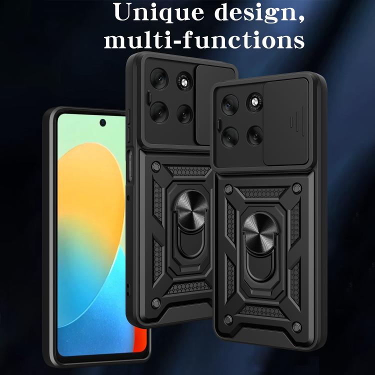 For Motorola Moto G56 5G Sliding Camera Cover Design TPU+PC Phone Case(Silver)