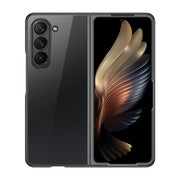 For Samsung Galaxy Z Fold5 5G Transparent Electroplating All-inclusive Folding Phone Case(Black)