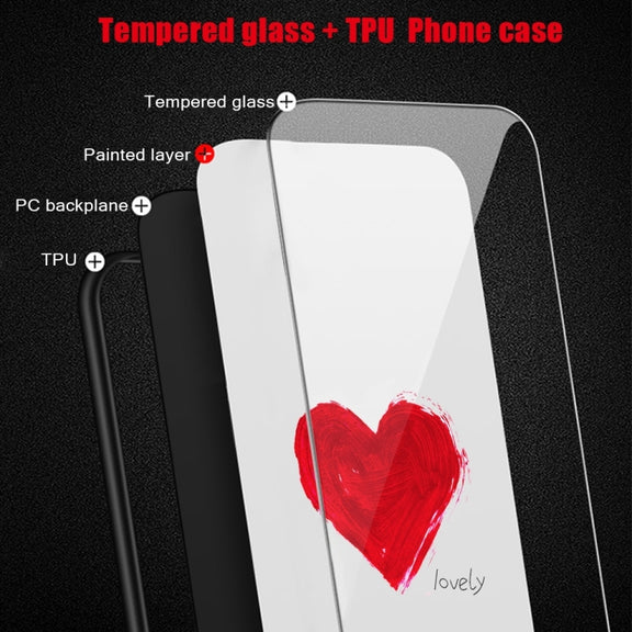 For iPhone 16 Pro Colorful Painted Glass Phone Case(Flower)