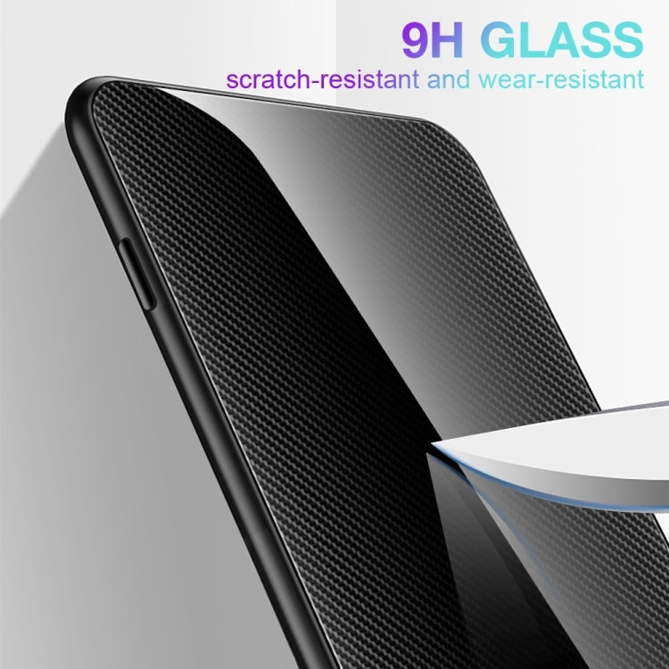 For iPhone 16 Texture Gradient Glass TPU Phone Case(Blue)