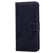 For iPhone 16 Pro Max Tiger Embossing Pattern Leather Phone Case(Black)