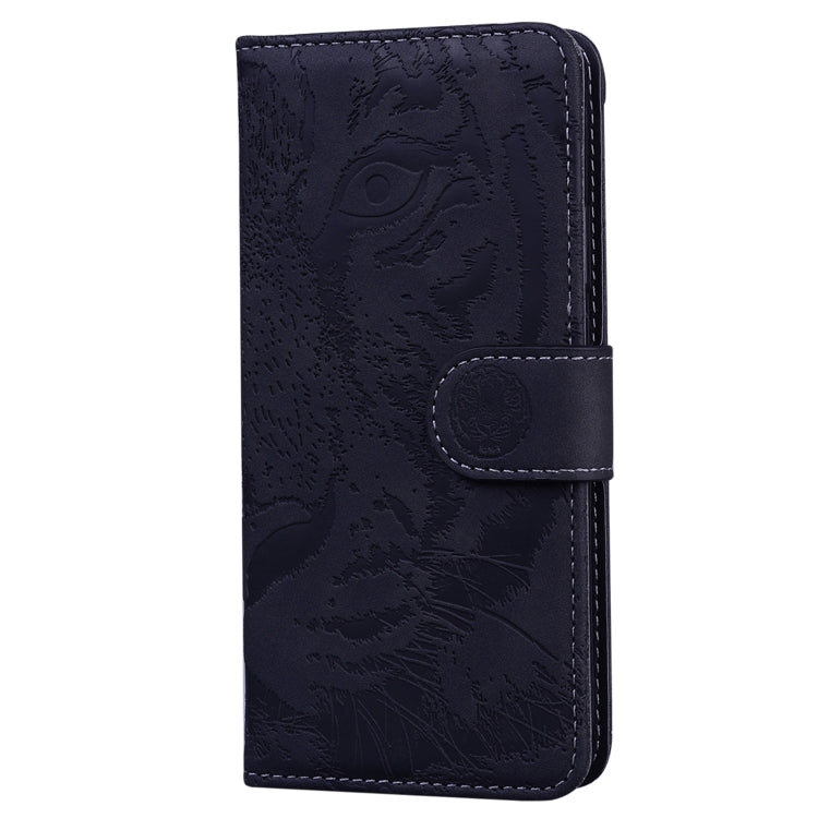 For iPhone 16 Pro Max Tiger Embossing Pattern Leather Phone Case(Black)