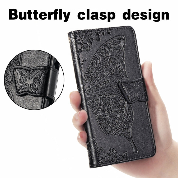 For Ulefone Note 16 Pro Butterfly Love Flower Embossed Leather Phone Case(Black)