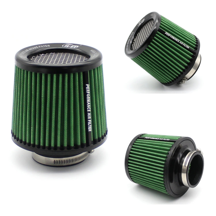 XH-UN077-079 Car High Flow Cold Cone Engine Air Intake Filter, Size:63mm(Green)