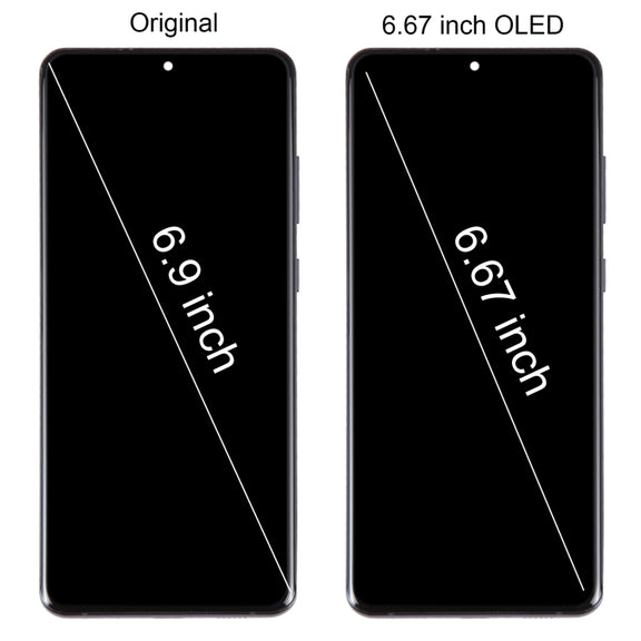 For Samsung Galaxy S20 Ultra 4G/5G SM-G988 6.67 inch OLED LCD Screen Digitizer Full Assembly with Frame (Silver)