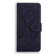 For Motorola Edge 2024 Tiger Embossing Pattern Leather Phone Case(Black)