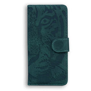 For Motorola Edge 2024 Tiger Embossing Pattern Leather Phone Case(Green)