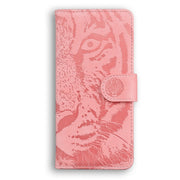 For Motorola Edge 2024 Tiger Embossing Pattern Leather Phone Case(Pink)