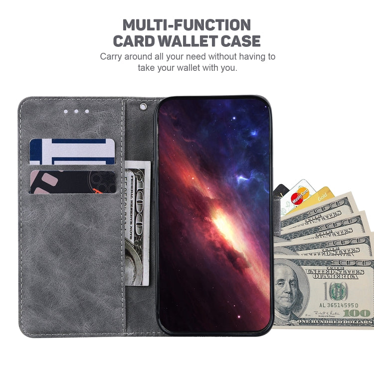 For iPhone 16e Geometric Embossed Leather Phone Case(Grey)