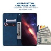 For iPhone 16e Geometric Embossed Leather Phone Case(Blue)