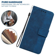 For iPhone 16e Geometric Embossed Leather Phone Case(Blue)
