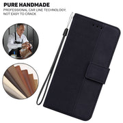 For iPhone 16e Geometric Embossed Leather Phone Case(Black)