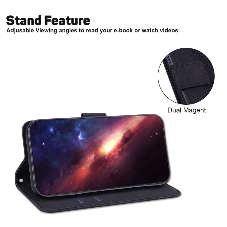 For iPhone 16 Pro Geometric Embossed Leather Phone Case(Black)