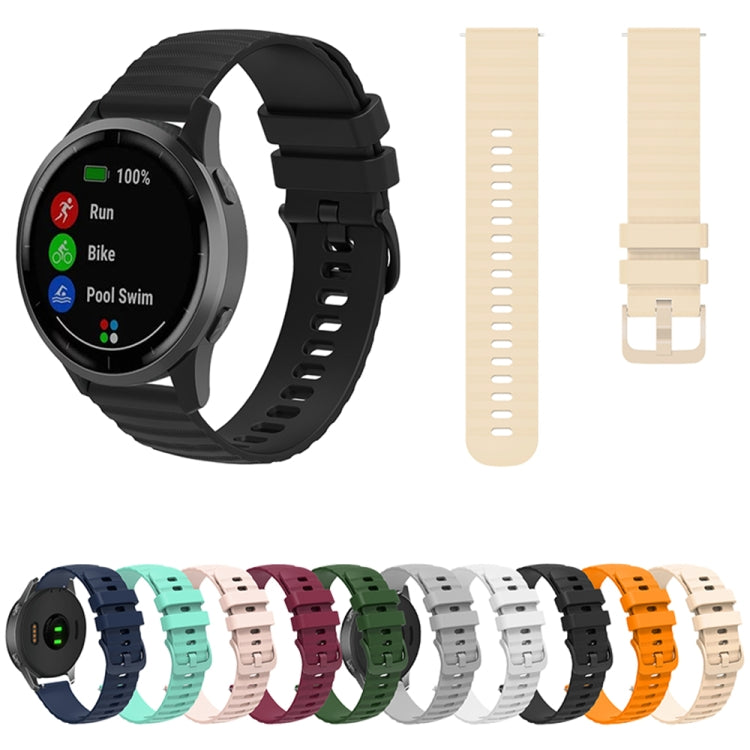For Huawei Watch 4 / 4 Pro Wavy Dot Pattern Solid Color Silicone Watch Band(Beige)