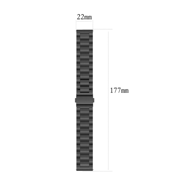 For Huawei Watch 4 / 4 Pro Three Bead Stainless Steel Watch Band(Black)