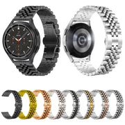 For Huawei Watch 4 / 4 Pro Five Bead Stainless Steel Watch Band(Silver Black)