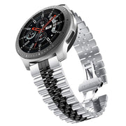 For Huawei Watch 4 / 4 Pro Five Bead Stainless Steel Watch Band(Silver Black)