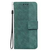 For Motorola Edge 2024 Geometric Embossed Leather Phone Case(Green)