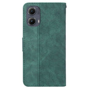 For Motorola Edge 2024 Geometric Embossed Leather Phone Case(Green)