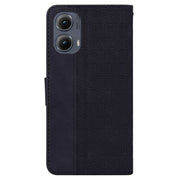 For Motorola Edge 2024 Geometric Embossed Leather Phone Case(Black)