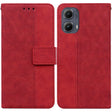 For Motorola Edge 2024 Geometric Embossed Leather Phone Case(Red) - Motorola Cases by PMC Jewellery | Online Shopping South Africa | PMC Jewellery | Buy Now Pay Later Mobicred