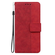 For Motorola Edge 2024 Geometric Embossed Leather Phone Case(Red)