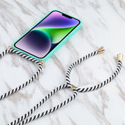 For iPhone 16 Plus Wheat Straw TPU Shockproof Phone Case with Neck Lanyard(Green)