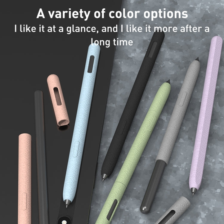 For Samsung Galaxy Tab S7 LOVE MEI Frosted Leather Texture Silicone Protective Pen Case(Black)