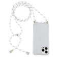 For iPhone 16 Pro Max Four-Corner Shockproof Transparent TPU Case with Lanyard(White Black) - iPhone 16 Pro Max Cases by PMC TechLife | Online Shopping South Africa | PMC TechLife | Buy Now Pay Later Mobicred