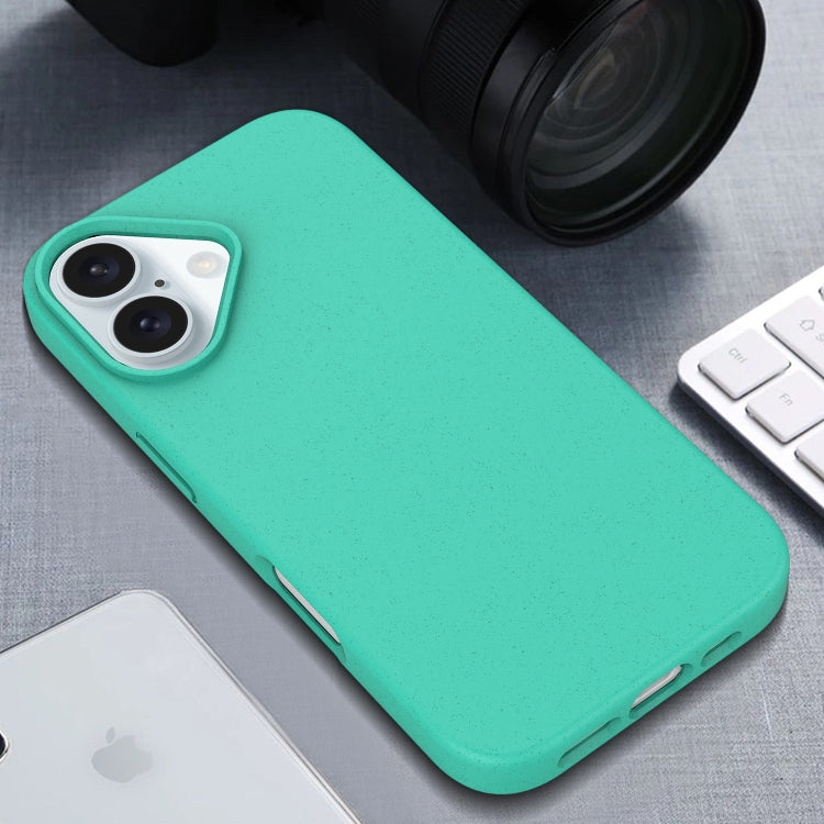For iPhone 16 Starry Series Shockproof Straw Material + TPU Protective Case(Army Green)