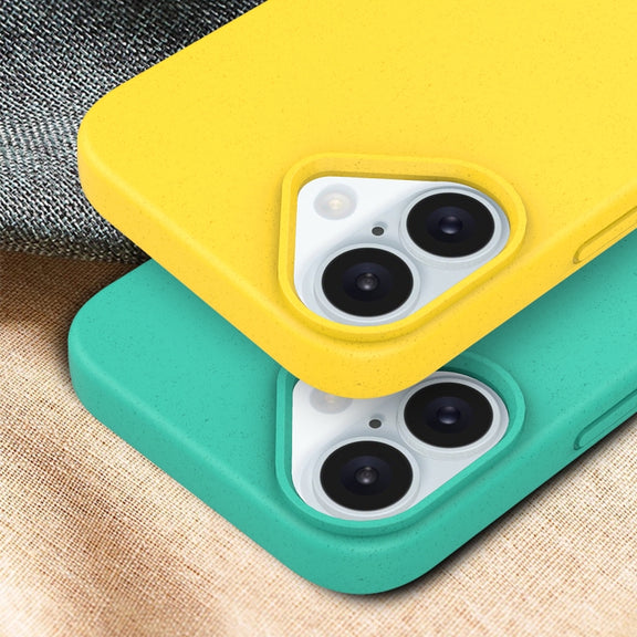 For iPhone 16 Starry Series Shockproof Straw Material + TPU Protective Case(Army Green)