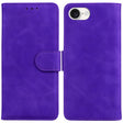For iPhone 16e Skin Feel Pure Color Flip Leather Phone Case(Purple) - iPhone 16e Cases by PMC TechLife | Online Shopping South Africa | PMC TechLife | Buy Now Pay Later Mobicred