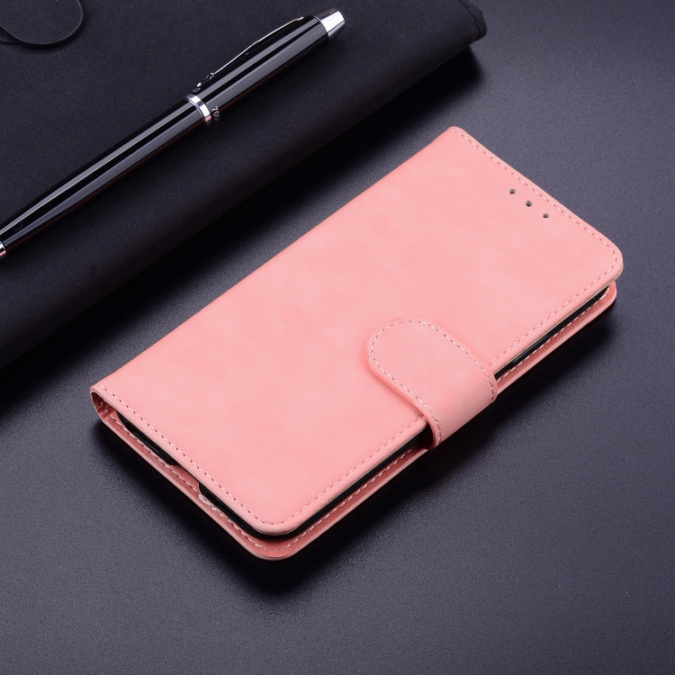 For iPhone 16 Skin Feel Pure Color Flip Leather Phone Case(Pink)