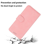 For iPhone 16 Skin Feel Pure Color Flip Leather Phone Case(Pink)