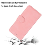 For Motorola Edge 2024 Skin Feel Pure Color Flip Leather Phone Case(Pink)