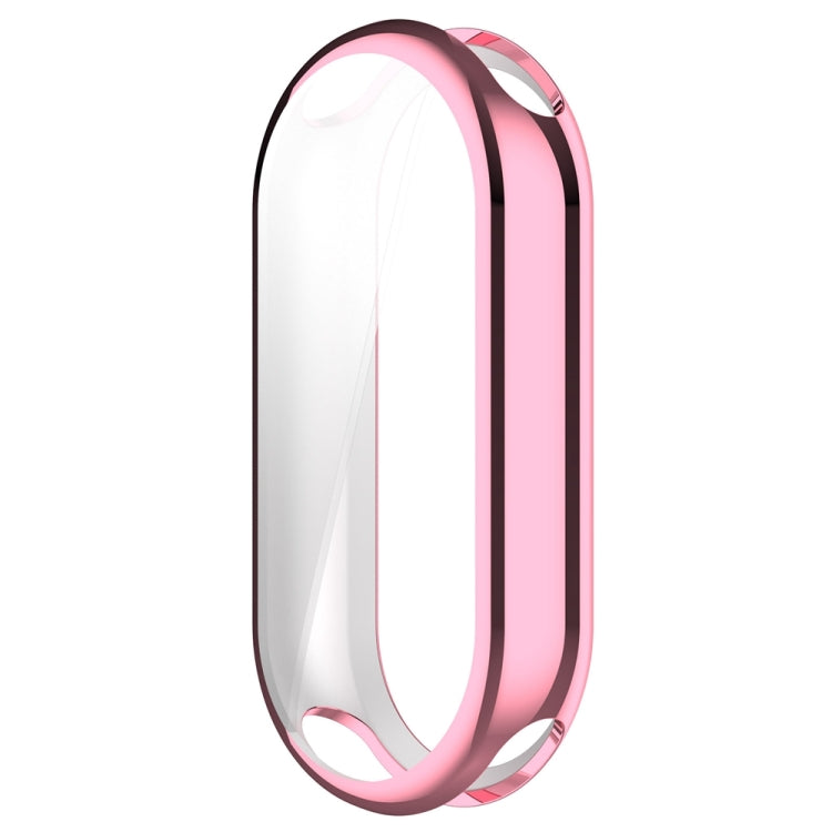For Xiaomi Mi Band 8 / 9 Ceramic / 10 Ceramic Full Coverage TPU Electroplating Watch Protective Cover(Pink)