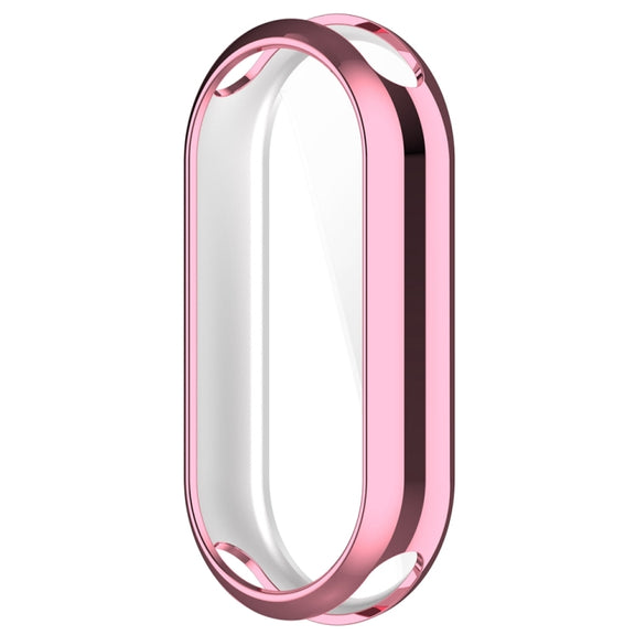 For Xiaomi Mi Band 8 / 9 Ceramic / 10 Ceramic Full Coverage TPU Electroplating Watch Protective Cover(Pink)