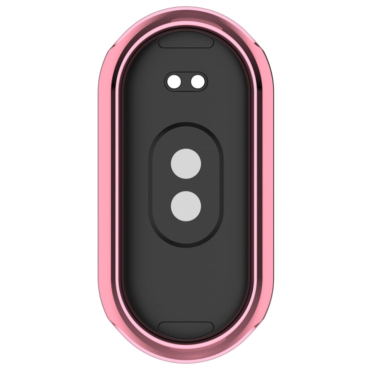 For Xiaomi Mi Band 8 / 9 Ceramic / 10 Ceramic Full Coverage TPU Electroplating Watch Protective Cover(Pink)