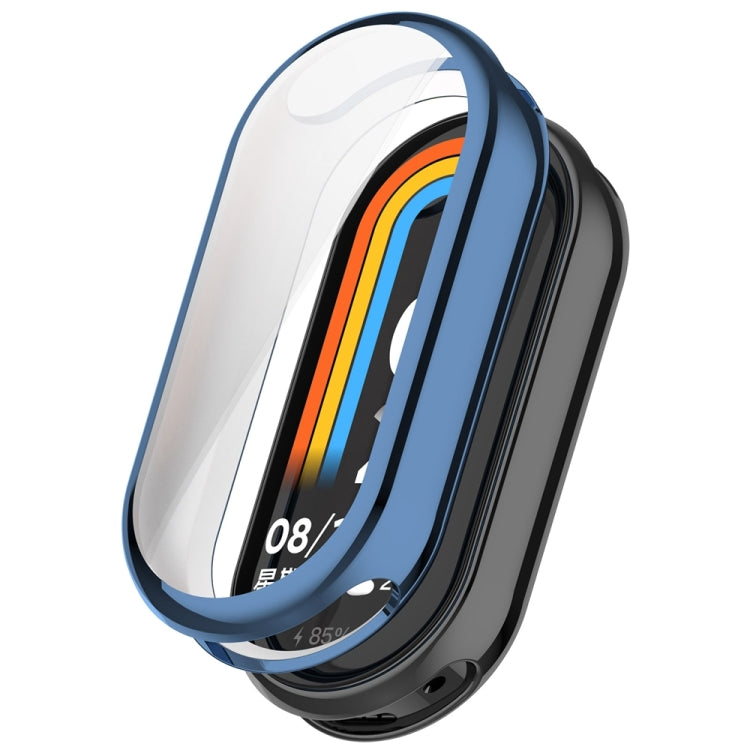 For Xiaomi Mi Band 8 / 9 Ceramic / 10 Ceramic Full Coverage TPU Electroplating Watch Protective Cover(Blue)