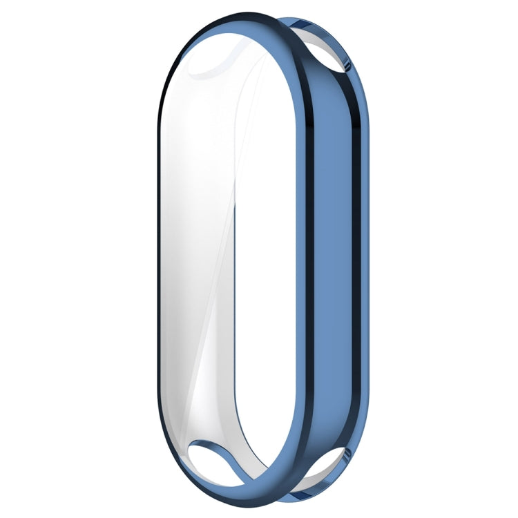 For Xiaomi Mi Band 8 / 9 Ceramic / 10 Ceramic Full Coverage TPU Electroplating Watch Protective Cover(Blue)