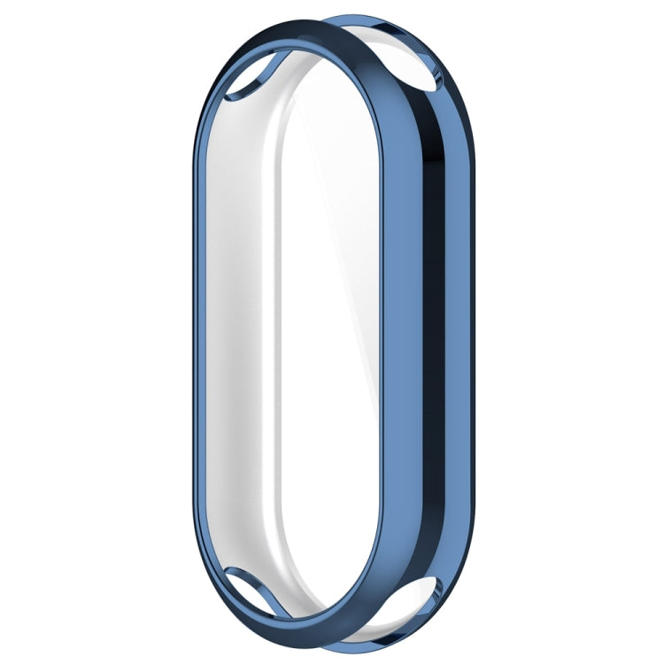 For Xiaomi Mi Band 8 / 9 Ceramic / 10 Ceramic Full Coverage TPU Electroplating Watch Protective Cover(Blue)