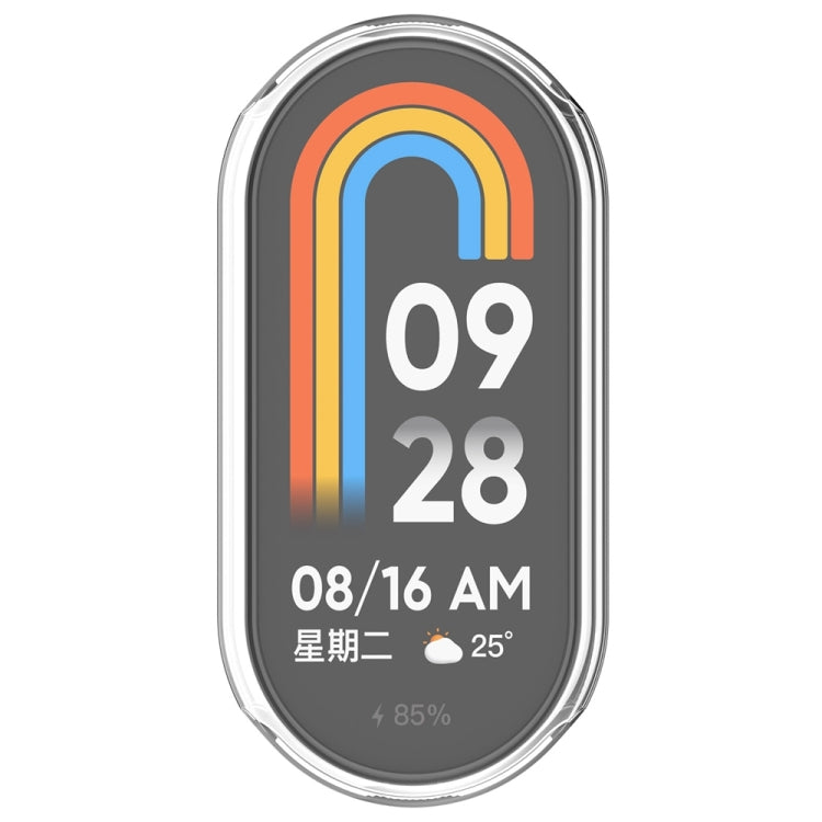 For Xiaomi Mi Band 8 Full Coverage TPU Electroplating Watch Protective Case(Transparent)