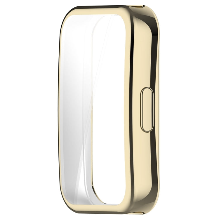 For Huawei Band 8 Full Coverage TPU Electroplating Watch Protective Case(Light Gold)