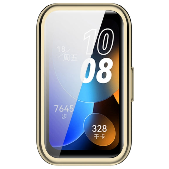 For Huawei Band 8 Full Coverage TPU Electroplating Watch Protective Case(Light Gold)