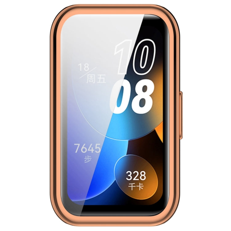 For Huawei Band 8 Full Coverage TPU Electroplating Watch Protective Case(Rose Gold)