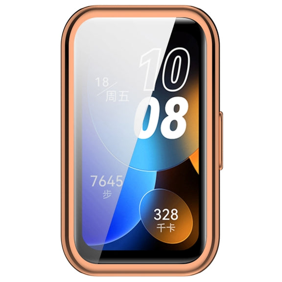 For Huawei Band 8 Full Coverage TPU Electroplating Watch Protective Case(Rose Gold)