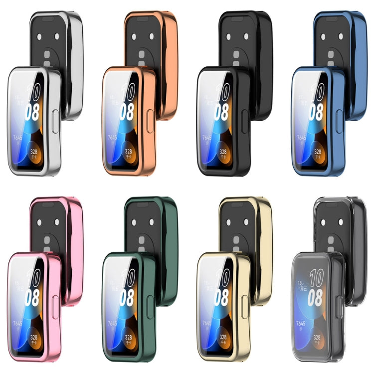For Huawei Band 8 Full Coverage TPU Electroplating Watch Protective Case(Rose Gold)